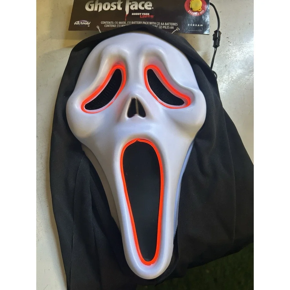 Fun World‎ E.L Ghost Face Light-Up Halloween Mask NWT Tested Works Many Settings
